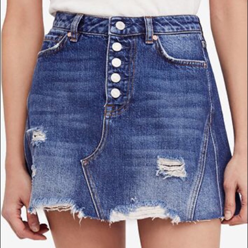 Free People jean skirt, like new